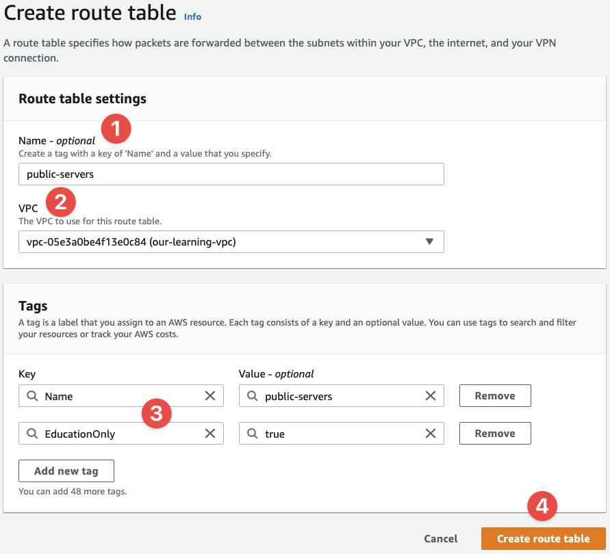 New Route Table
